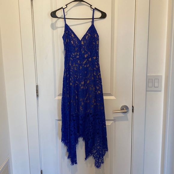 Lulu’s One Wish Royal Blue Lace Midi Dress - Picture 2 of 3